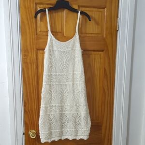 A New Day Cream Crochet Mini Dress